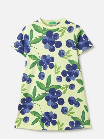 United Colors of
                      Benetton Cotton Floral Print A-Line Midi Dress