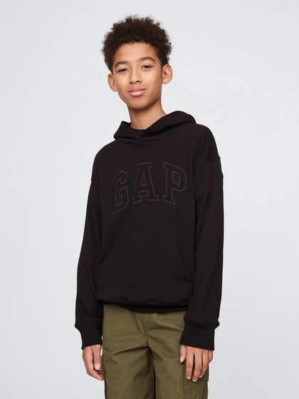 GAP Boys Relaxed Fit
                    Brand Logo Embroidered Hooded Sweatshirt