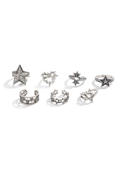 StyleCast x Revolte Set
                    of 7 Silver-Plated Finger Ring