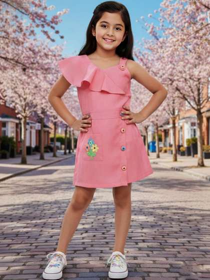 Lei-Chie Girls Basic
                    Jumpsuit with Embroidered