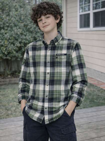 Gini and Jony Boys
                    Tartan Checks Checked Full Sleeves Cotton Shirt