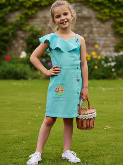 Lei-Chie Girls Basic
                    Jumpsuit with Embroidered