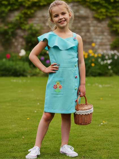 Lei-Chie Girls Basic
                    Jumpsuit with Embroidered