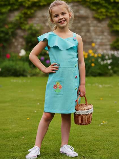Lei-Chie Girls Basic
                    Jumpsuit with Embroidered