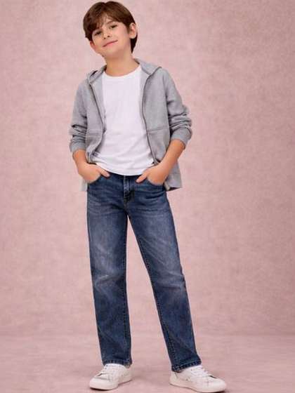 Gini and Jony Boys Slim
                    Fit Mid-Rise Light Fade Jeans