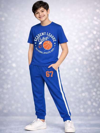 HERE&NOW Boys
                    Printed T-Shirt & Track Pant Set