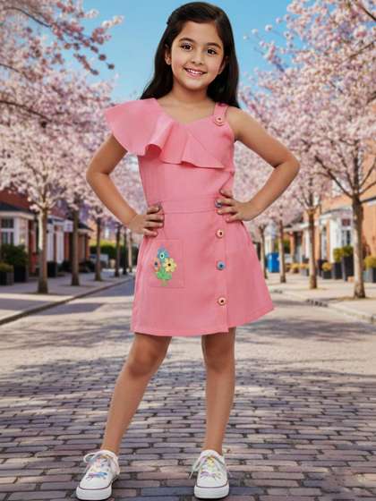 Lei-Chie Girls Basic
                    Jumpsuit with Embroidered