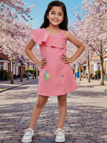 Lei-Chie Girls Basic
                    Jumpsuit with Embroidered