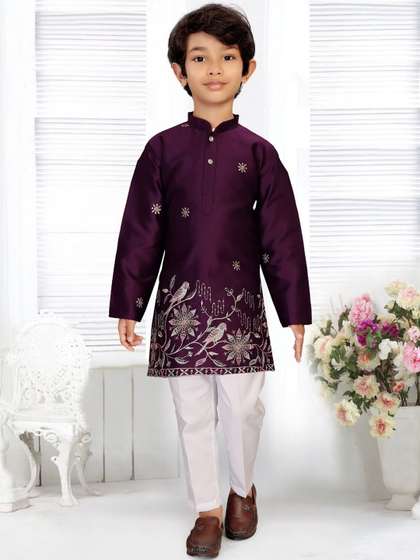 INZORA Boys Ethnic
                    Motifs Embroidered Regular Thread Work Kurta with
                    Pyjamas