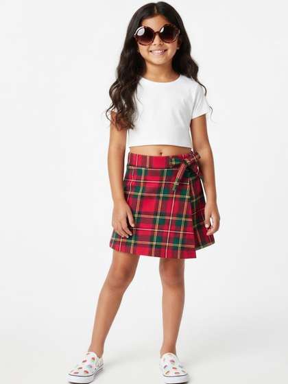 CrayonFlakes Girls
                    Checked Technology Cotton Shorts