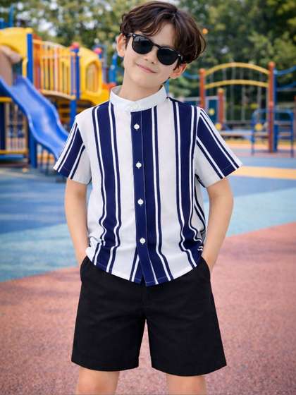 HERE&NOW Unisex Kids
                    Striped Shirt with Shorts