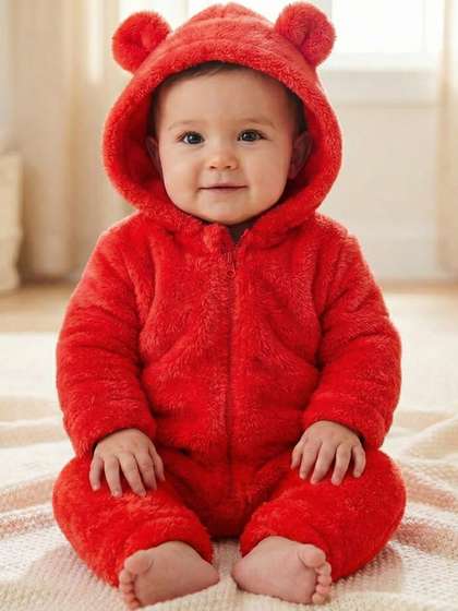 BabyZone Infants Hooded
                    Rompers Rompers
