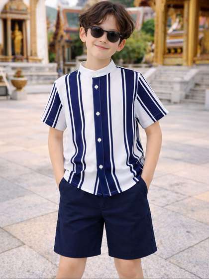 HERE&NOW Unisex Kids
                    Striped Shirt with Shorts