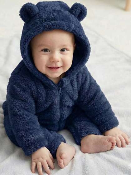 BabyZone Infants Hooded
                    Rompers Rompers