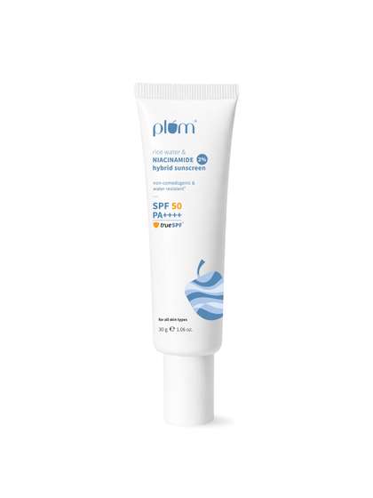 Plum Rice Water
                          & 2% Niacinamide SPF50 PA++++ Hybrid
                          Sunscreen - 30 g
