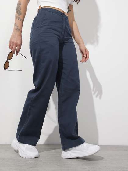The Roadster Life
                        Co. Women Pure Cotton Chinos Trousers