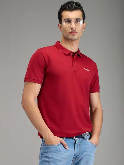 Pepe Jeans Men
                          Brand Logo Polo Collar T-shirt