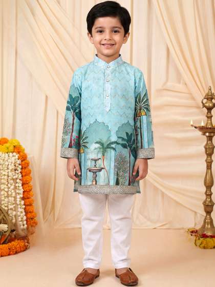BT DEZINES Boys Ethnic
                    Motifs Printed Regular Kurta with Pyjamas