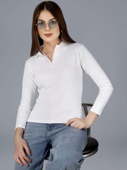 Plus Size Women
                          Polo Collar T-shirt