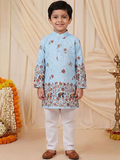 BT DEZINES Boys Ethnic
                      Motifs Embroidered Regular Sequinned Kurta with
                      Pyjamas