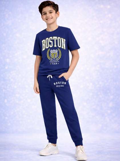 HERE&NOW Boys
                    Printed T-Shirt & Track Pant Set