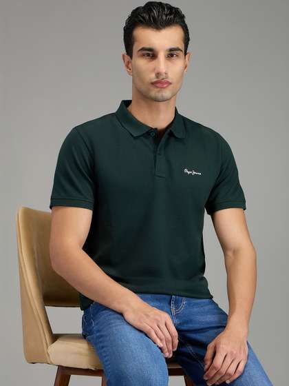 Pepe Jeans Men Brand
                        Logo Polo Collar T-shirt