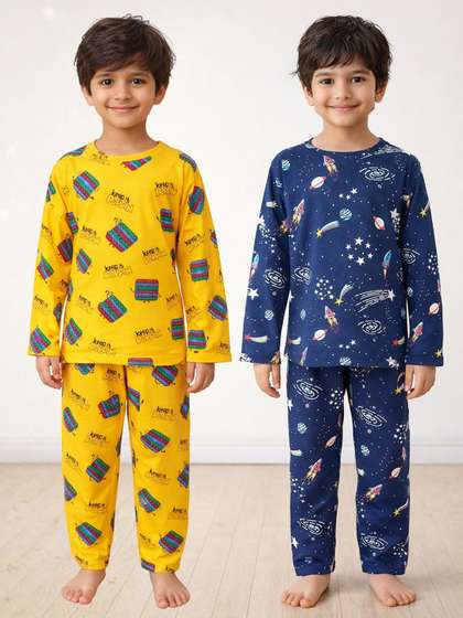 Anthrilo Pack of 2 Kids
                    Pop It and Solar Dreams Long Sleeve Cotton Night
                    Suit