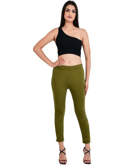 PADMAKSHI Women
                          Cotton Blend Solid Ankle Length Leggings