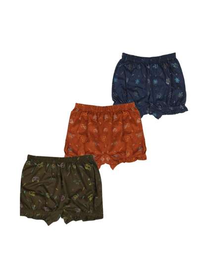 VIRUKSHAM Girls Pack of
                    3 Printed Assorted Cotton Basic Briefs