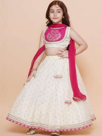 DRISHIV ENTERPRISE Girls
                    Embroidered Ready to Wear Lehenga & Blouse With
                    Dupatta