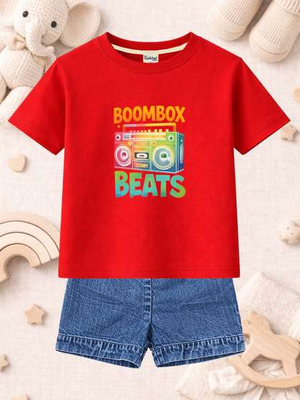 The Natkhat Tales Unisex
                    Kids Printed T-shirt with Shorts