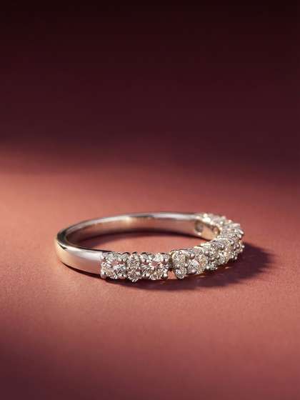 MAEJOY Women Lab
                          grown diamond 92.5 Sterling Silver 18KT
                          Rhodium plated stack ring