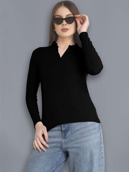 Plus Size Women
                          Polo Collar T-shirt