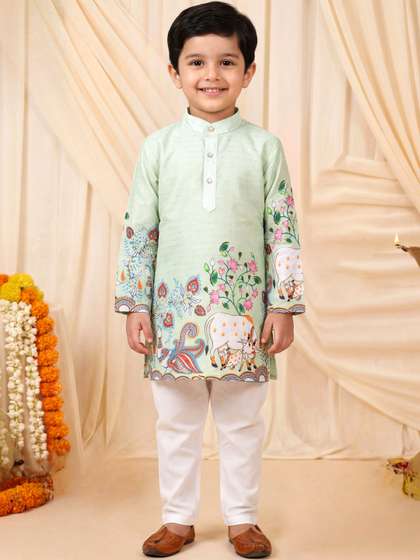 BT DEZINES Boys Ethnic
                    Motifs Printed Regular Kurta with Pyjamas
