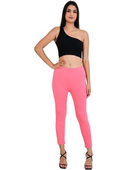 PADMAKSHI Women
                          Cotton Blend Solid Ankle Length Leggings