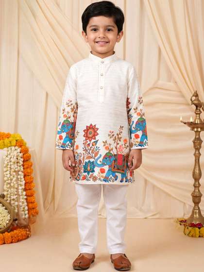 BT DEZINES Boys Ethnic
                    Motifs Printed Regular Kurta with Trousers