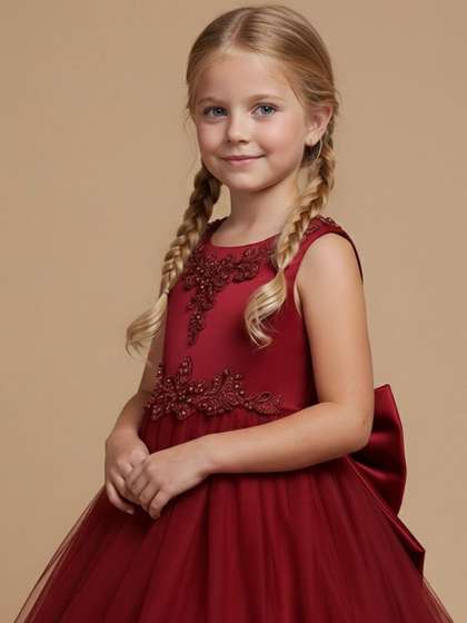 Sparklepop Girls
                    Embellished Fit & Flare Maxi Cotton Dress