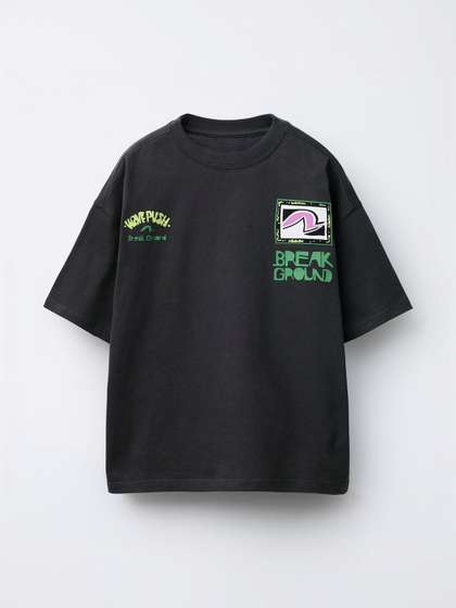 Alan Jones Boys Dark
                    Charcoal Cotton Tshirts