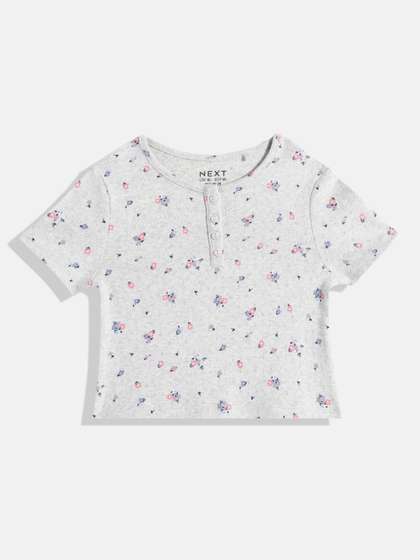 NEXT Girls Floral
                    Printed Pure Cotton Top