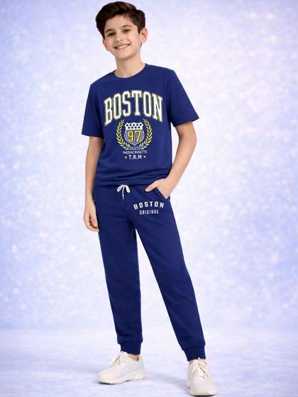 HERE&NOW Boys
                    Printed T-Shirt & Track Pant Set
