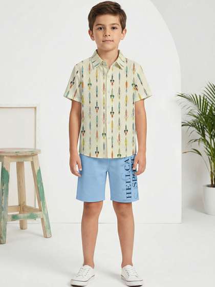 HELLCAT Boys Printed
                    Shirt with Shorts