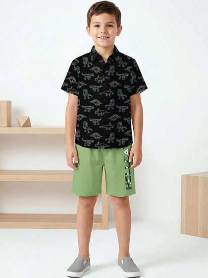 HELLCAT Boys Printed
                    Shirt with Shorts