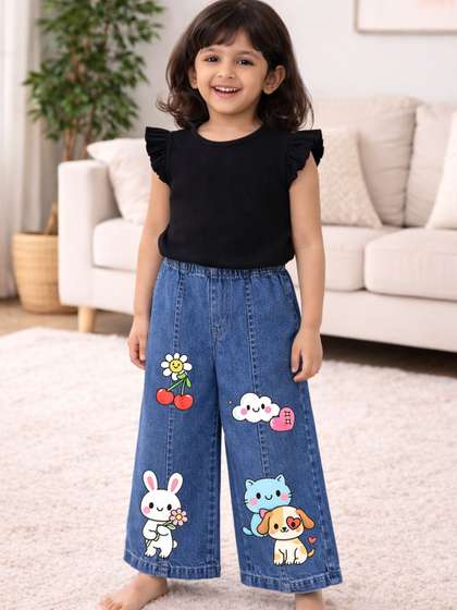 The Natkhat Tales
                      Girls Printed No Fly Trousers