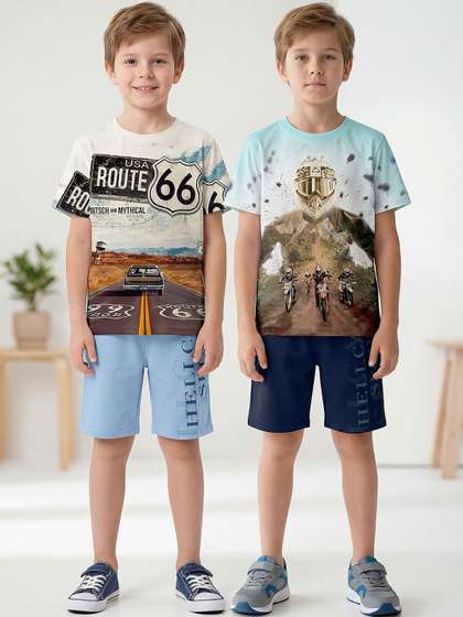 HELLCAT Boys Printed
                      T-shirt with Shorts
