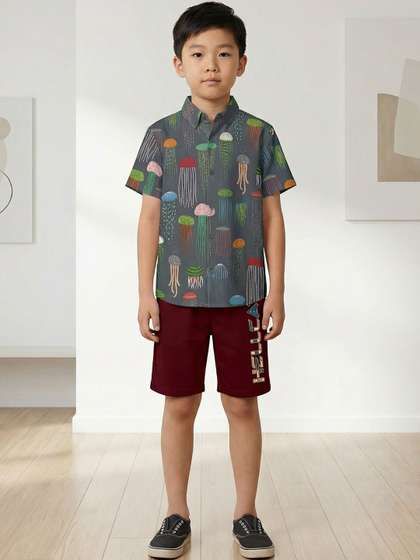 HELLCAT Boys Printed
                    Shirt with Shorts