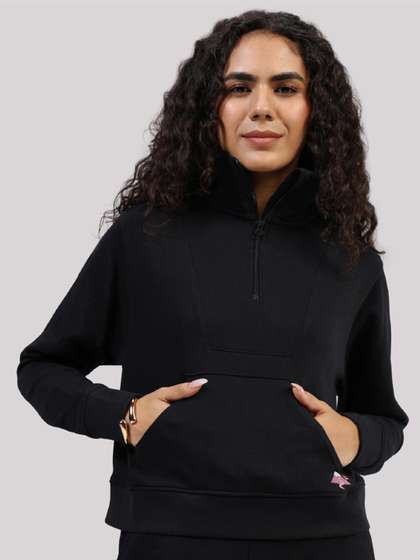 Blissclub Women
                        BlissTerry Half Zip Mock Collar Long Sleeves
                        Pullover Sweatshirt
