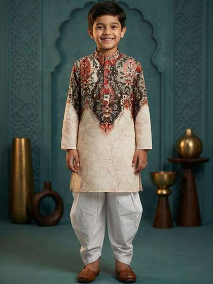 BAESD Boys Ethnic Motifs
                    Printed Regular Kurta with Dhoti Pants