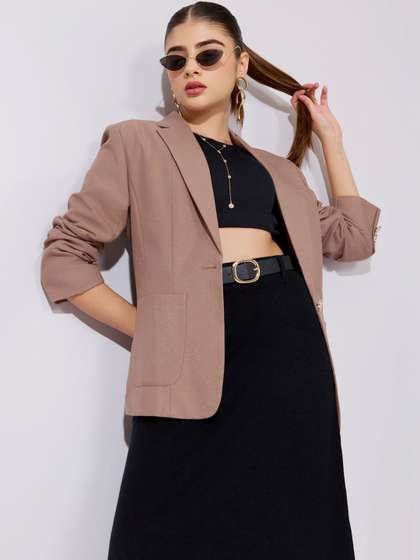 SHOWOFFFF Notched
                        Lapel Single Breasted Blazer