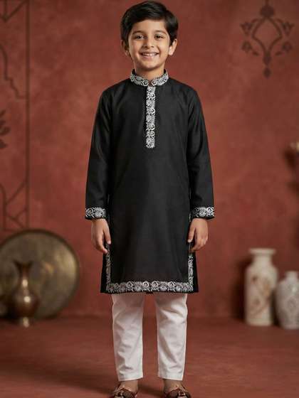 TAKE STYLE Boys Ethnic
                      Motifs Embroidered Regular Thread Work Kurta with
                      Pyjamas