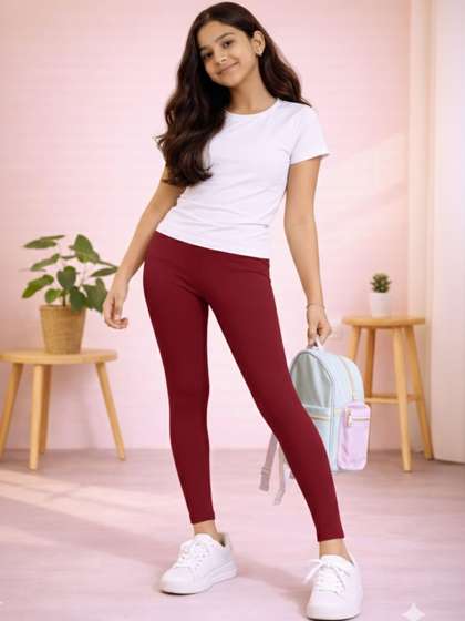 Avaasa Buy Shruthi Girls
                    Cotton Solid Ankle Length Leggings